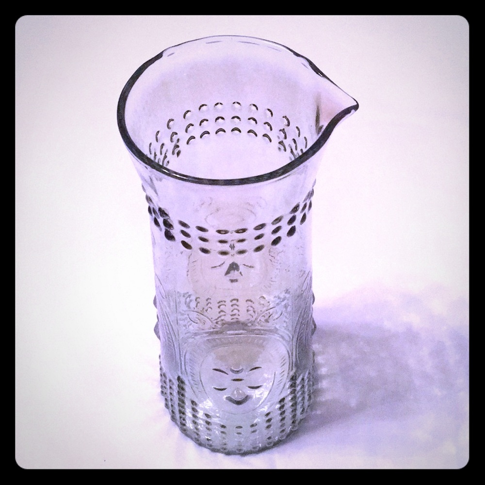 Vintage “smoke glass” hand held water Pitcher